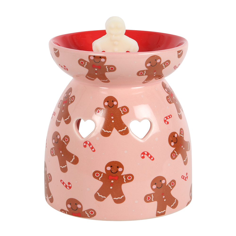 Viv! Christmas Kerst Geurbrander - Roze Gingerbread Mannetjes - Olie & Wax Melt Brander
