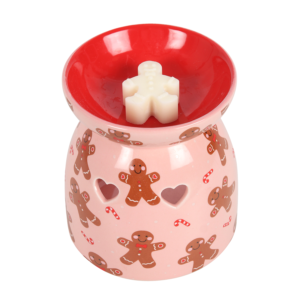 Viv! Christmas Kerst Geurbrander - Roze Gingerbread Mannetjes - Olie & Wax Melt Brander