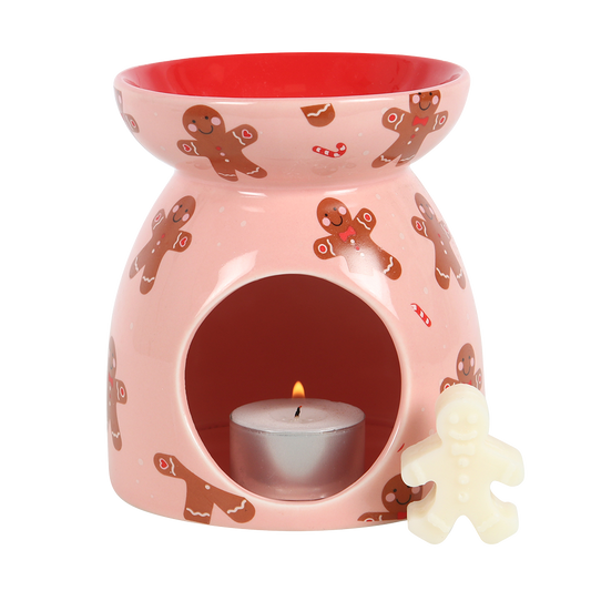 Viv! Christmas Kerst Geurbrander - Roze Gingerbread Mannetjes - Olie & Wax Melt Brander