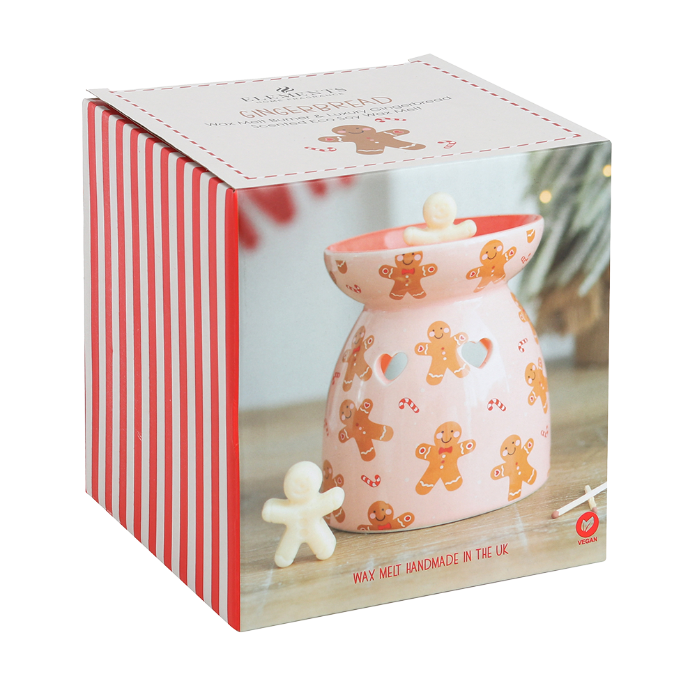 Viv! Christmas Kerst Geurbrander - Roze Gingerbread Mannetjes - Olie & Wax Melt Brander