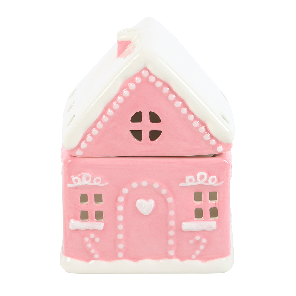 Viv! Christmas Kerst Geurbrander - Roze Gingerbread Huis - Olie & Wax Melt Brander