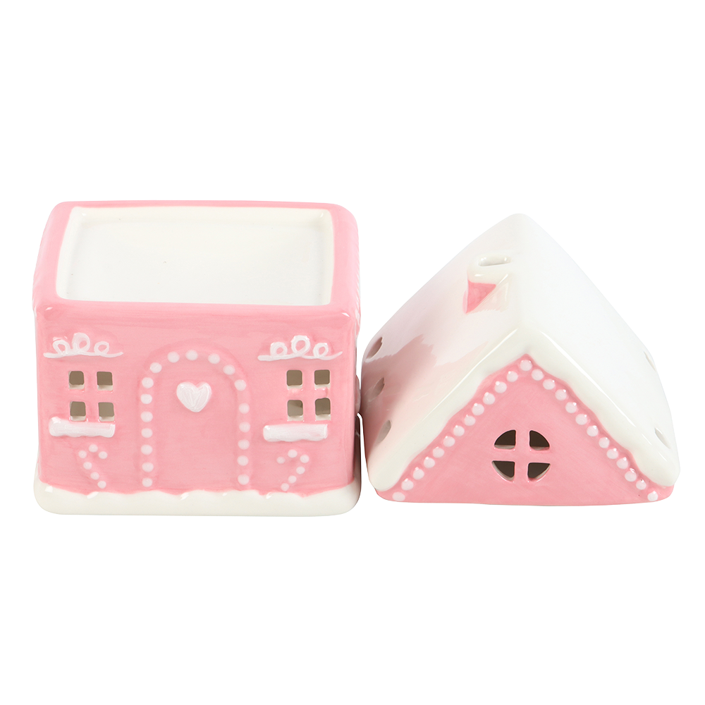 Viv! Christmas Kerst Geurbrander - Roze Gingerbread Huis - Olie & Wax Melt Brander