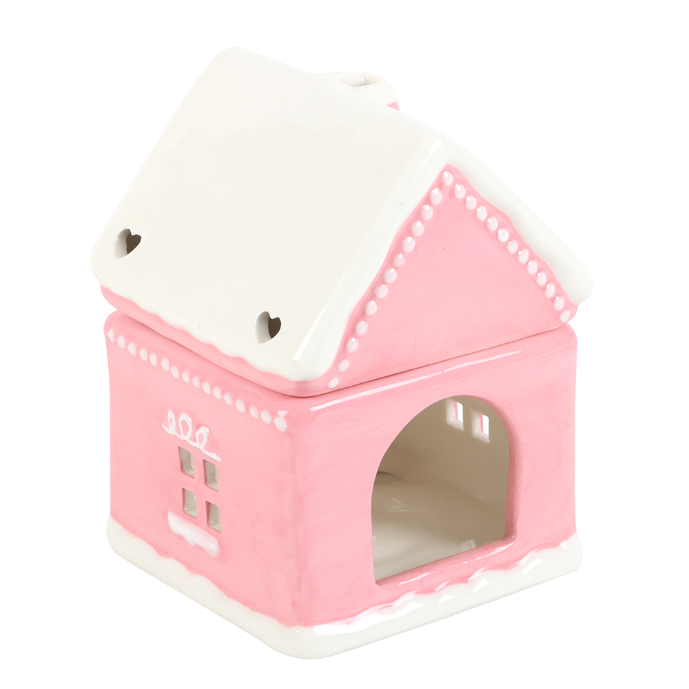 Viv! Christmas Kerst Geurbrander - Roze Gingerbread Huis - Olie & Wax Melt Brander
