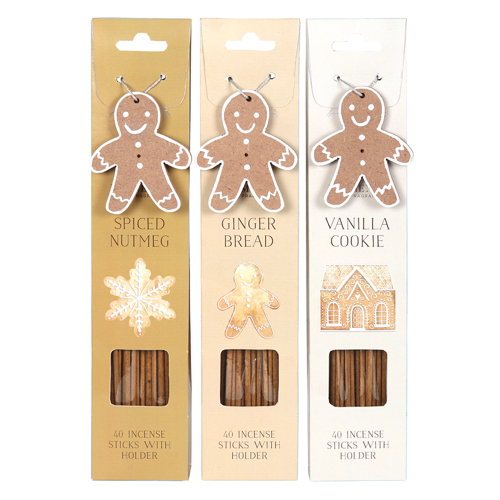 Viv! Christmas Kerst Wierook - Gingerbread Geur - incl. Houder - 40 stokjes