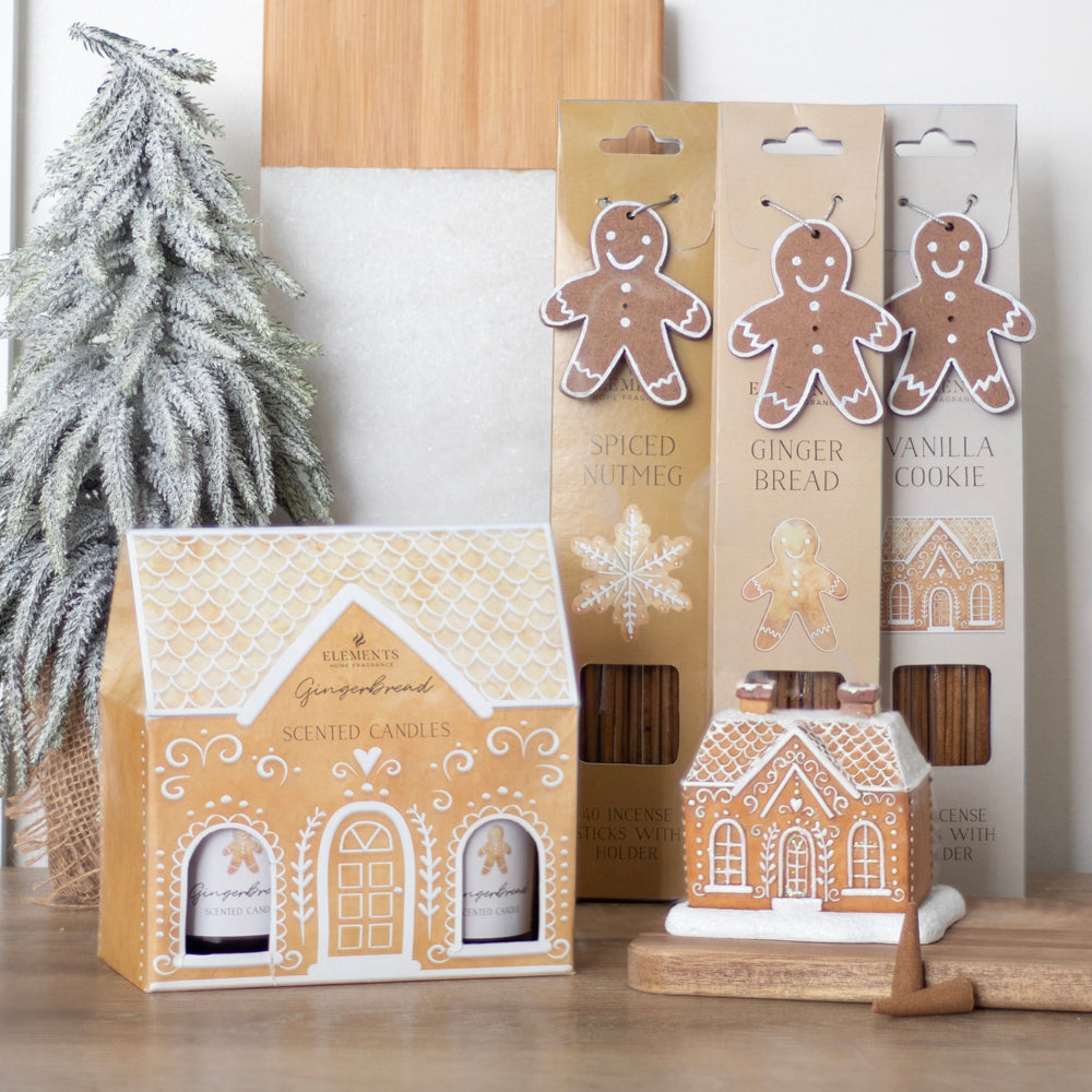 Viv! Christmas Kerst Wierook - Gingerbread Geur - incl. Houder - 40 stokjes