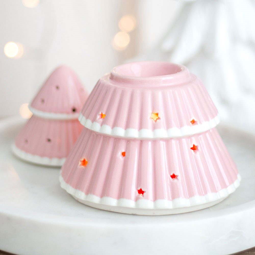 Viv! Christmas Kerst Geurbrander - Roze Kerstboom - Olie & Wax Melt Brander