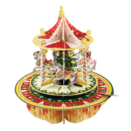 Santoro London 3D Pirouette Christmas Card - Christmas Carousel