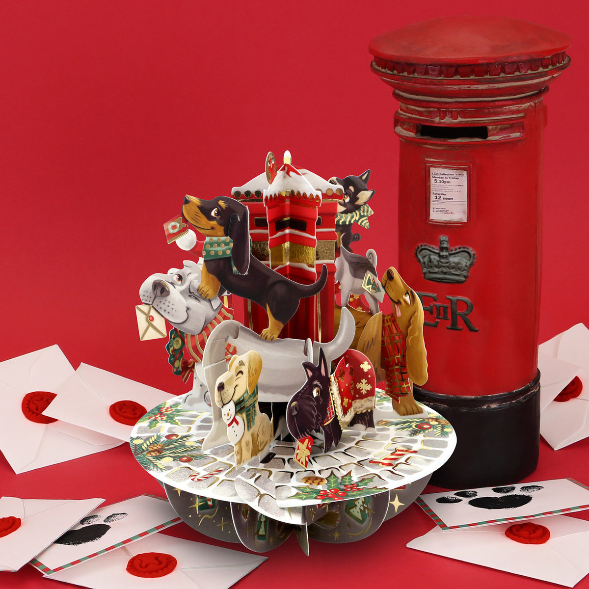 Santoro London 3D Pirouette Christmas Card - Letters to Santa Paws