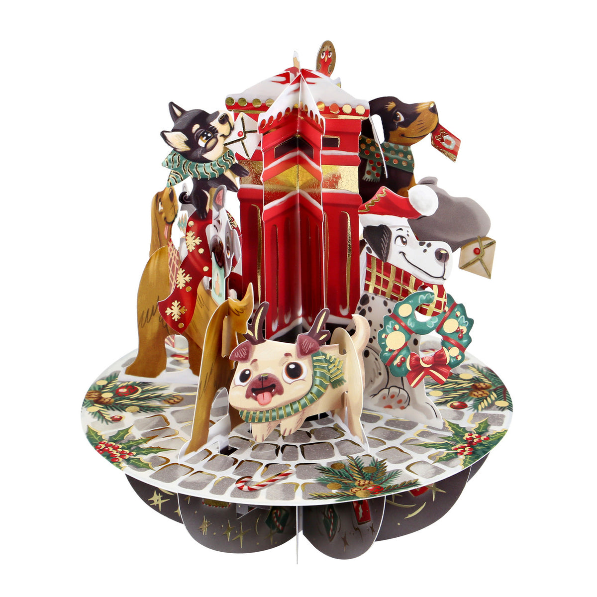 Santoro London 3D Pirouette Christmas Card - Letters to Santa Paws