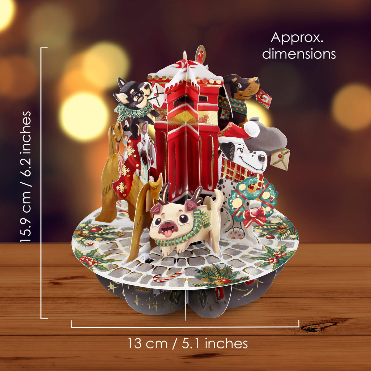 Santoro London 3D Pirouette Christmas Card - Letters to Santa Paws