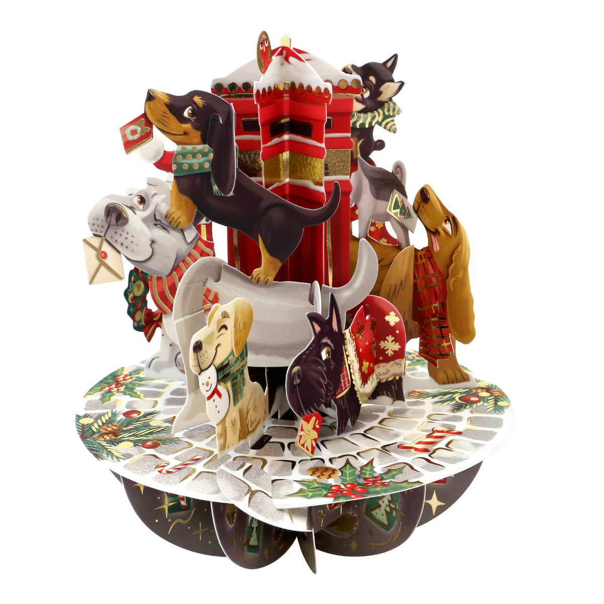 Santoro London 3D Pirouette Christmas Card - Letters to Santa Paws