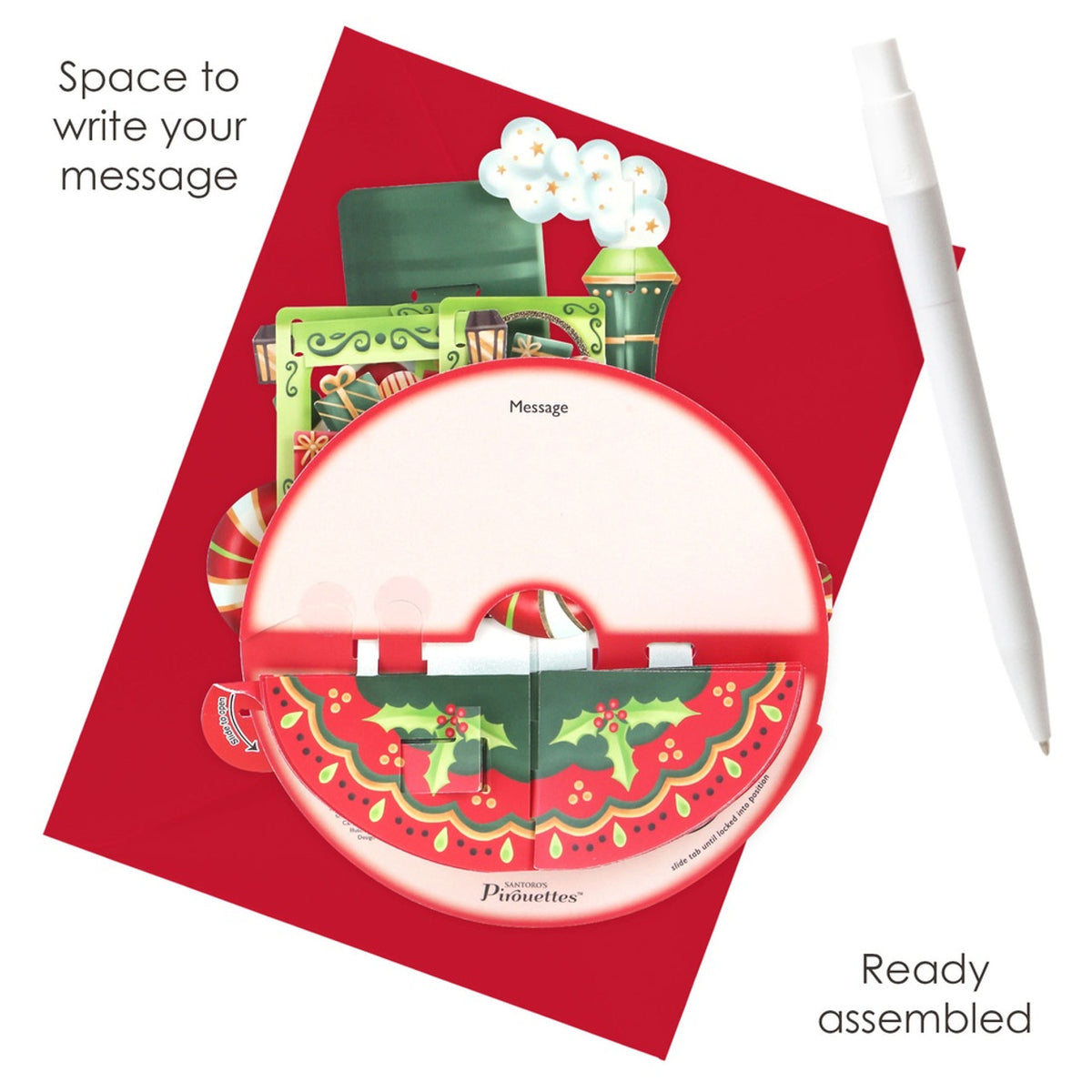 Santoro London 3D Pirouette Christmas Card - Christmas Train