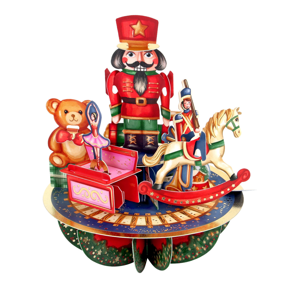 Santoro London 3D Pirouette Christmas Card - Christmas Toys