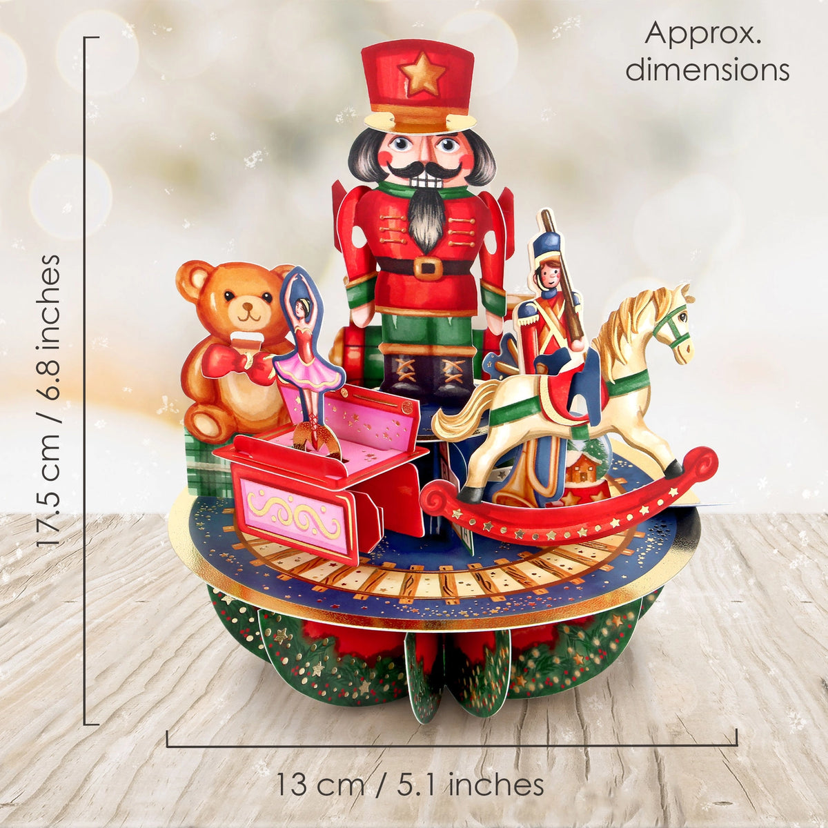 Santoro London 3D Pirouette Christmas Card - Christmas Toys