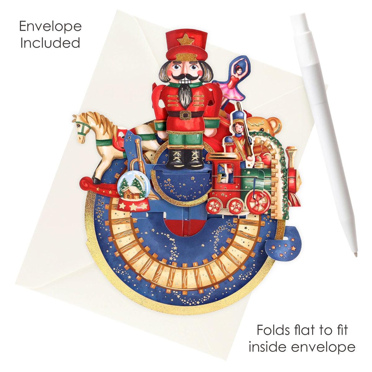 Santoro London 3D Pirouette Christmas Card - Christmas Toys