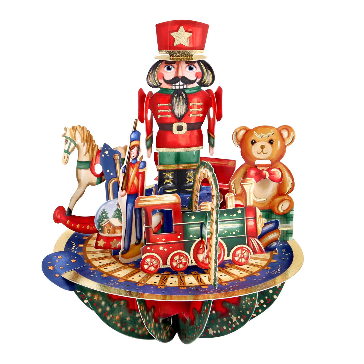 Santoro London 3D Pirouette Christmas Card - Christmas Toys