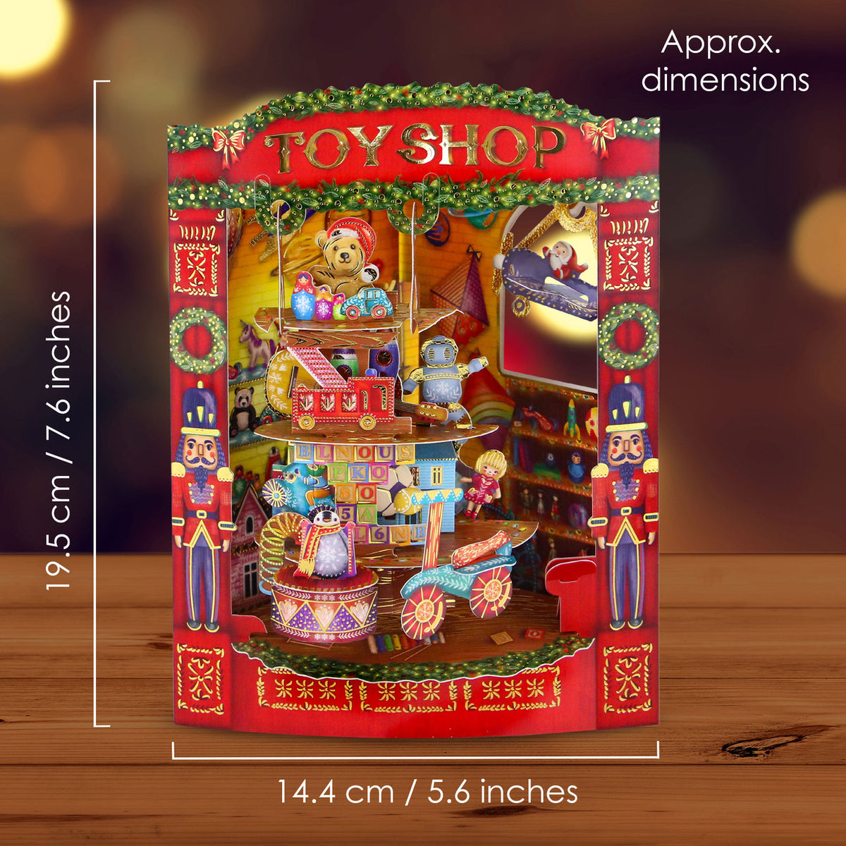 Santoro London - 3D Pop-up Swing Weihnachtskarte - Christmas Toy Shop