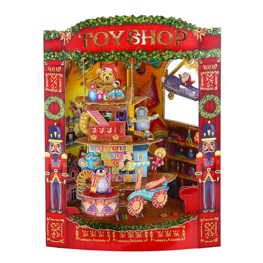 Santoro London 3D Pop-Up Swing Christmas Card - Christmas Toy Shop