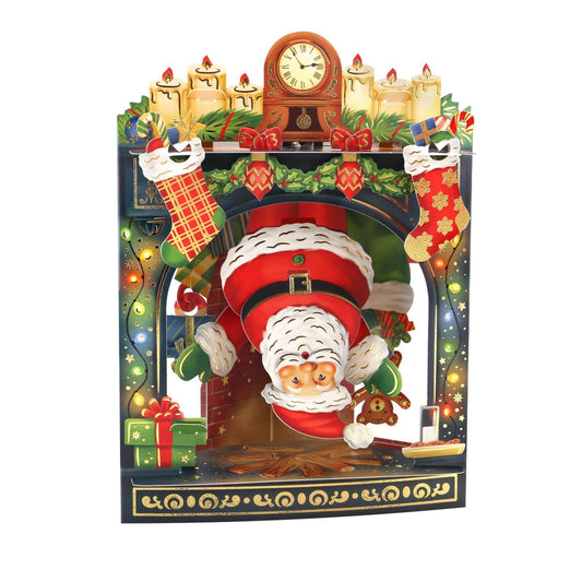 Santoro London 3D Pop-Up Swing Christmas Card - Father Christmas