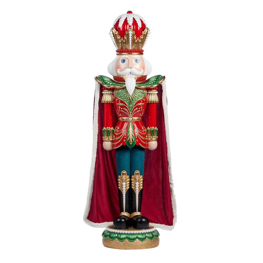 Goodwill M&G Kerstbeeld - XXL Notenkraker met Stoffen Cape - rood groen - 183cm