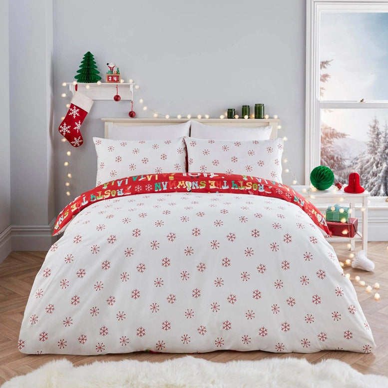 Viv! Christmas Kerst Dekbedovertrek - Santa's Little Helper - Reversible
