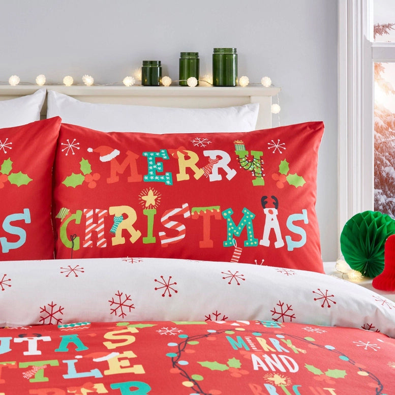 Viv! Christmas Kerst Dekbedovertrek - Santa's Little Helper - Reversible