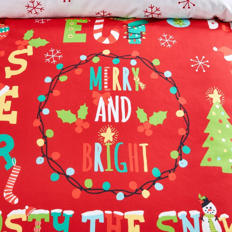 Viv! Christmas Kerst Dekbedovertrek - Santa's Little Helper - Reversible