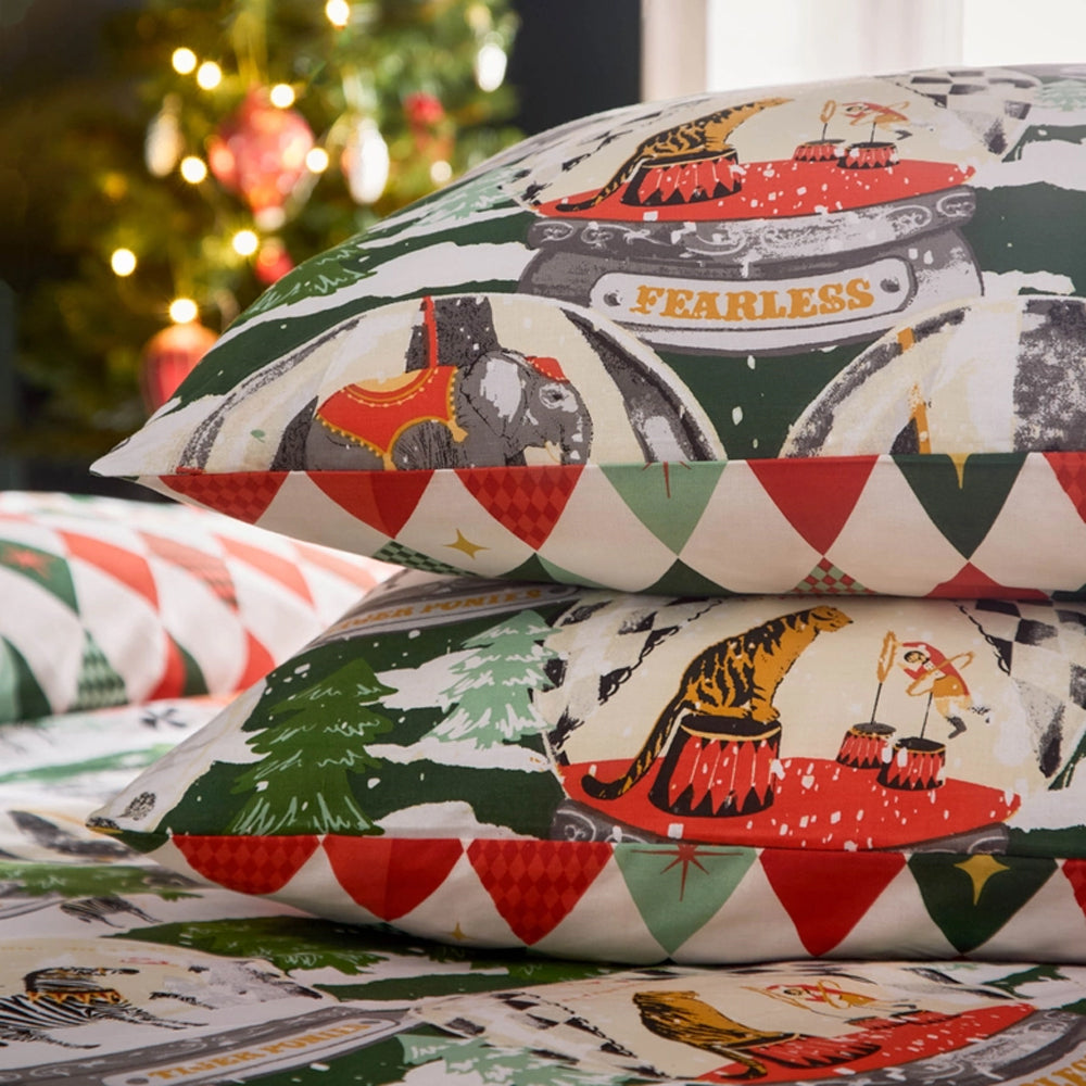 Viv! Christmas Kerst Dekbedovertrek - Showtime Circus - Reversible