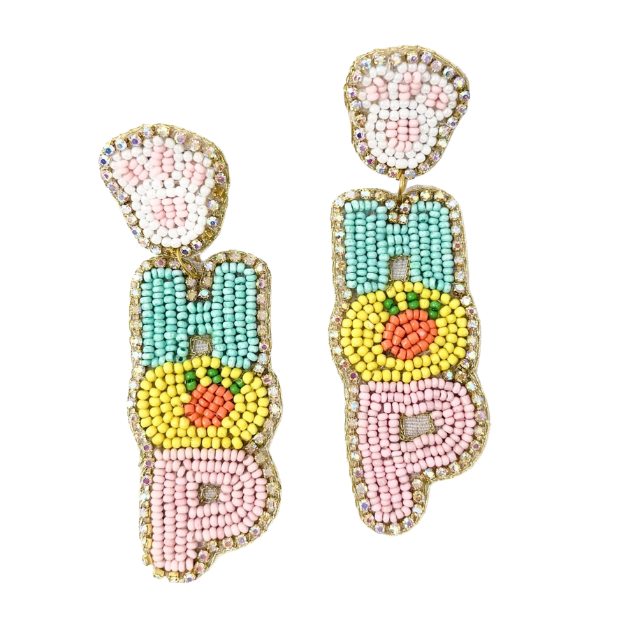 Viv! Christmas Easter Statement Earrings - "HOP"