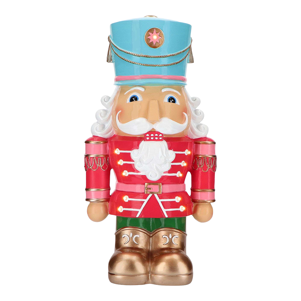 Viv! Christmas Figura Navideña – Cascanueces Chunky con Luz LED – rojo verde azul – 48 cm
