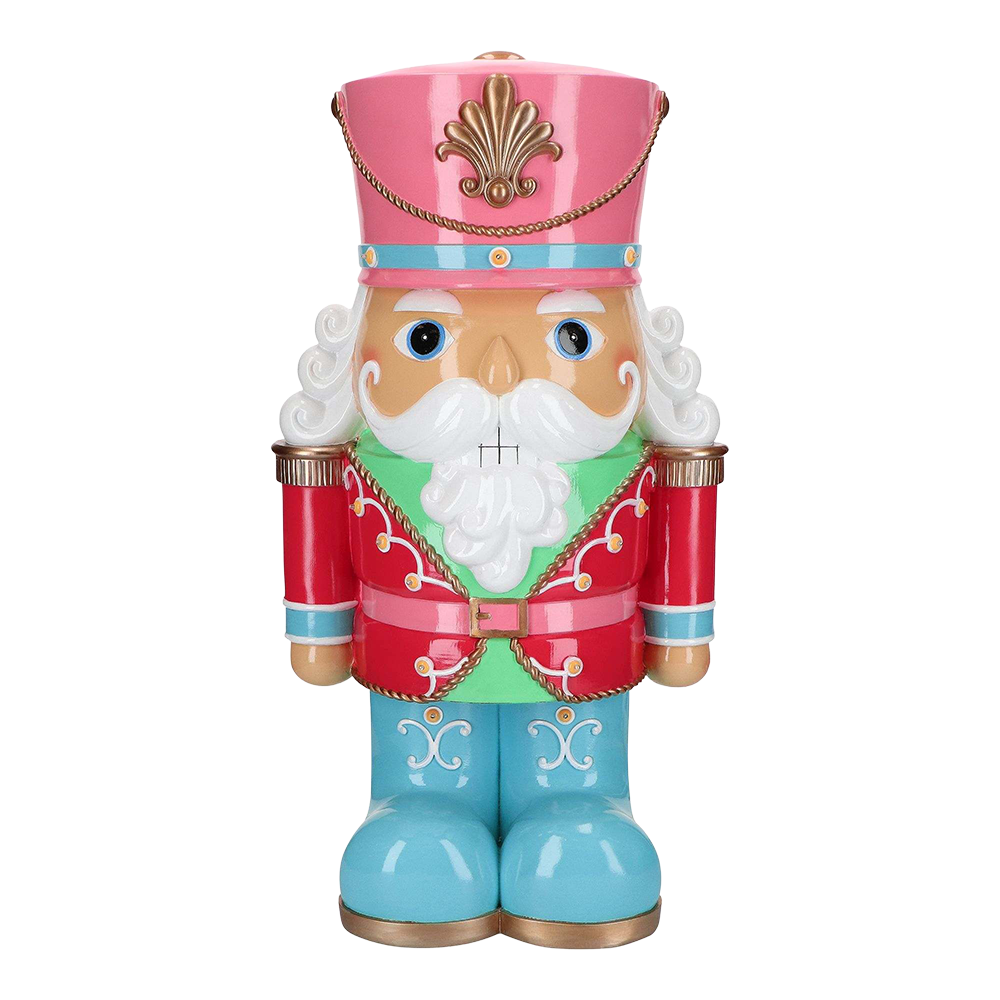 Viv! Christmas Figura Navideña XL – Cascanueces Chunky con Luz LED – rojo rosa azul – 92 cm