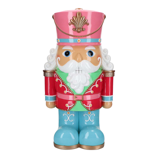 Viv! Christmas Weihnachtsfigur – XL Chunky Nussknacker mit LED Beleuchtung – rot rosa blau – 92 cm