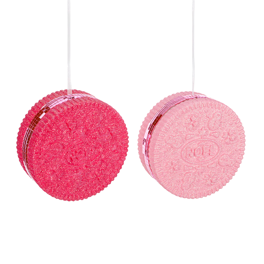 Goodwill M&G Christmas Ornament - Glitter "Noel" Cookies - Set of 2 - Pink - 16 cm