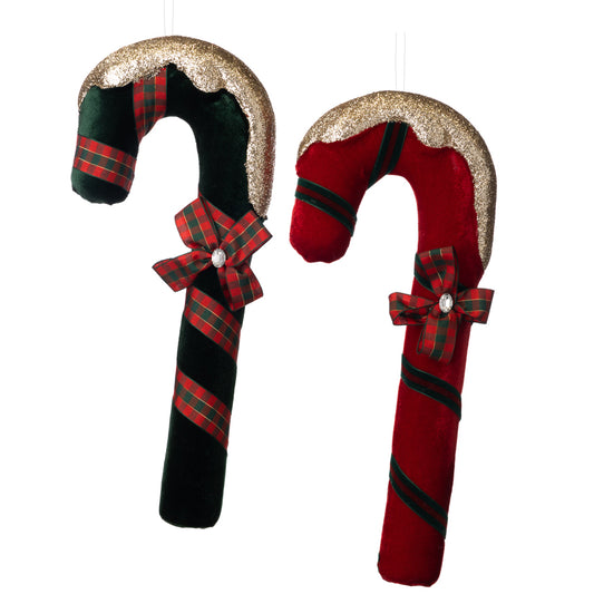 Goodwill M&G Christmas Ornament - Tartan Candy Cane - Set of 2 - 36 cm