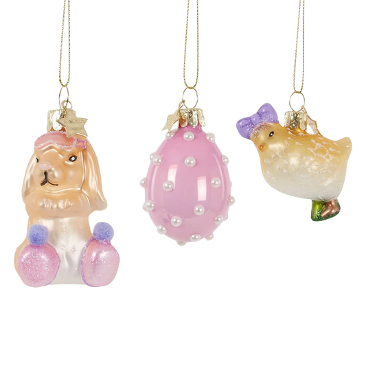 Vondels Paasdecoratie Hanger - Sleepover and Pearls - set van 3 - pasen
