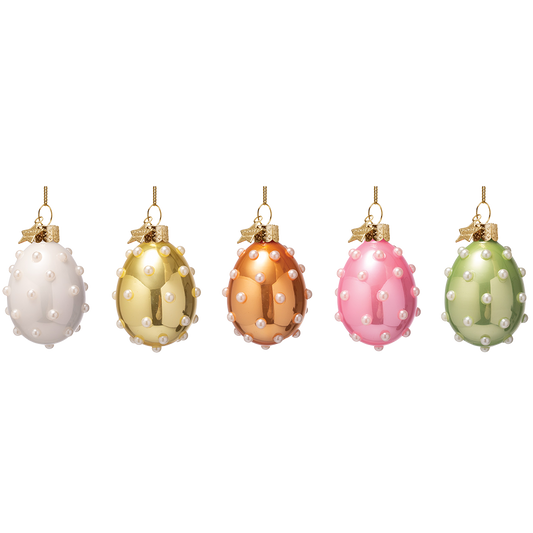 Vondels Paasdecoratie Hanger - Parel Paaseieren - set van 5 - pasen