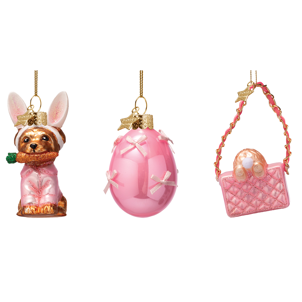 Vondels Easter Decoration Ornament - Bunny Makeover - set of 3