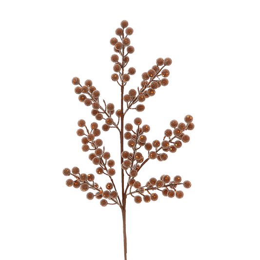 Viv! Christmas Decorative Spray - Berry Branch - Brown - 65cm