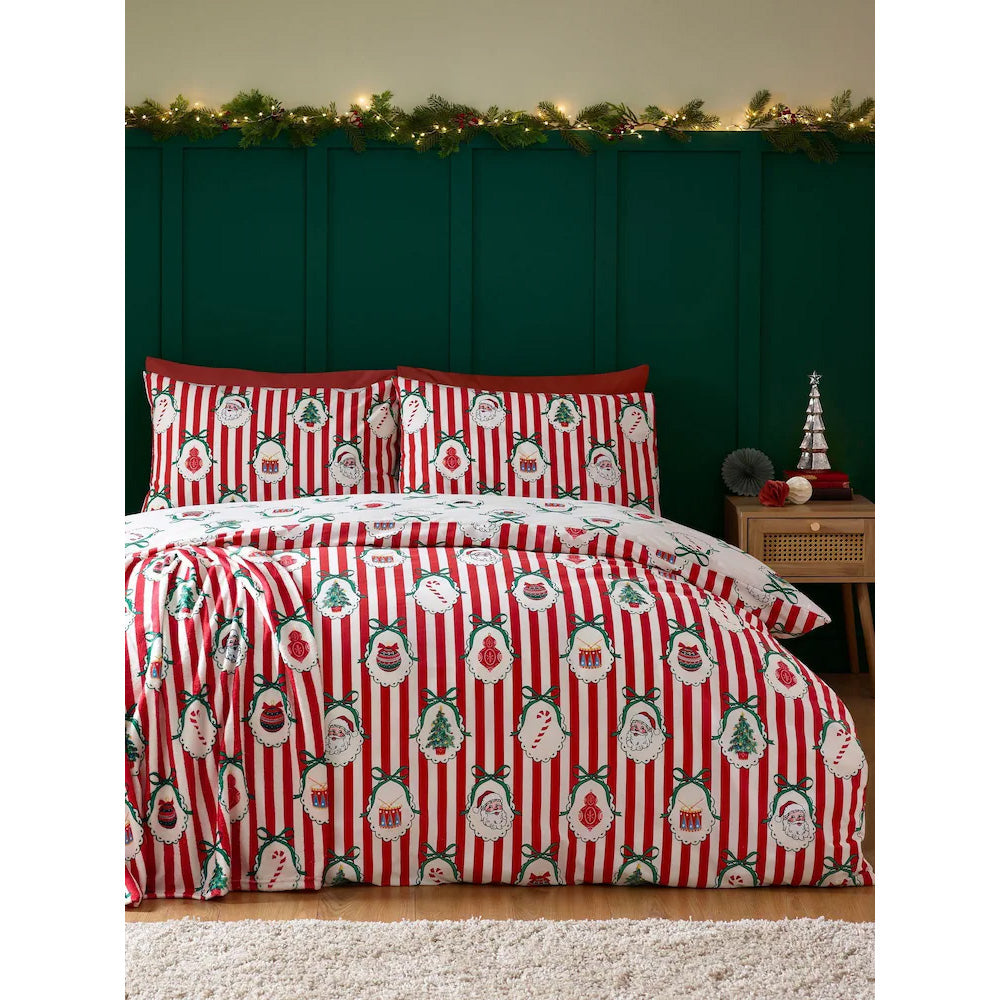 Viv! Christmas Kerst Dekbedovertrek - Vintage Stripe - Reversible | Levering ± 2 weken