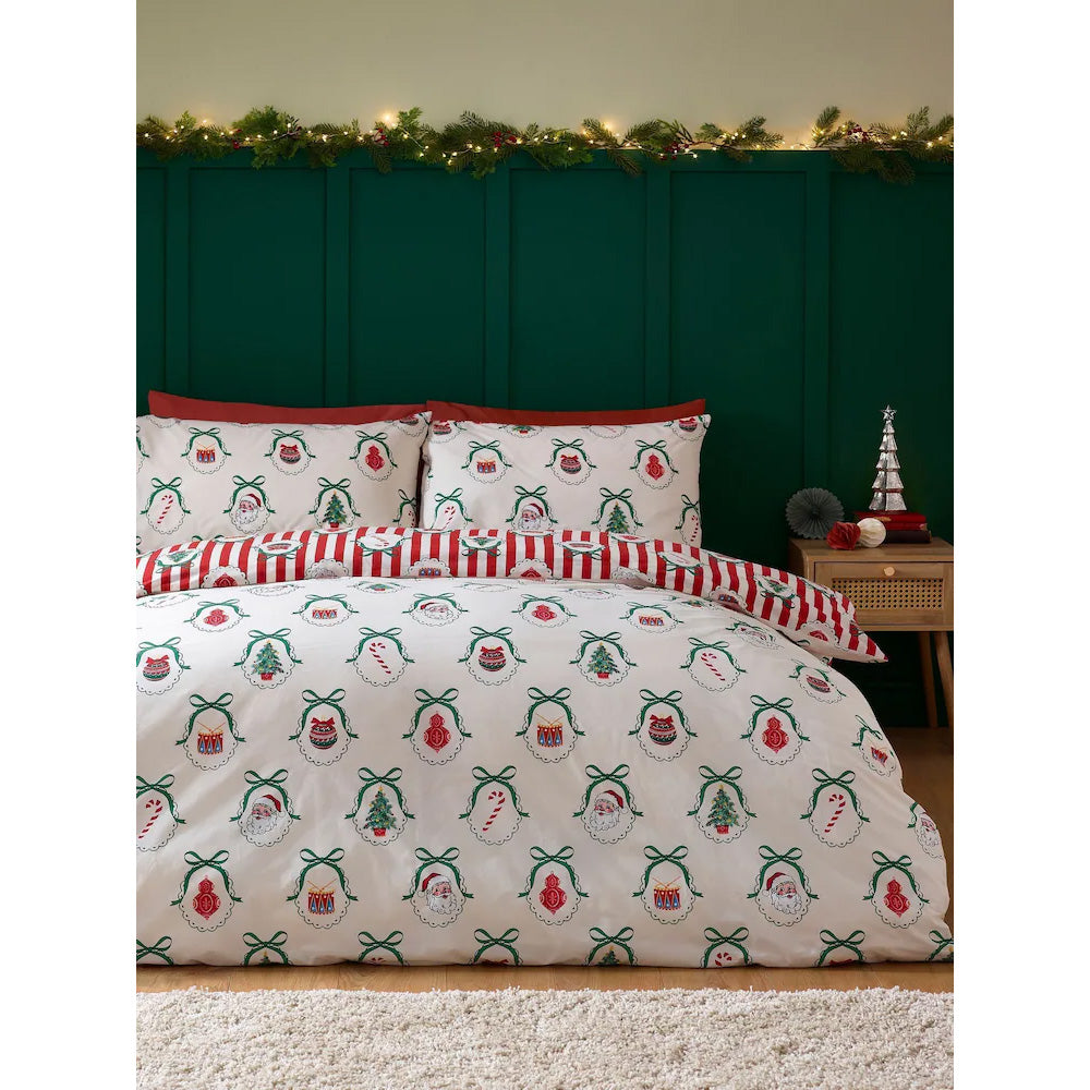 Viv! Christmas Kerst Dekbedovertrek - Vintage Stripe - Reversible | Levering ± 2 weken