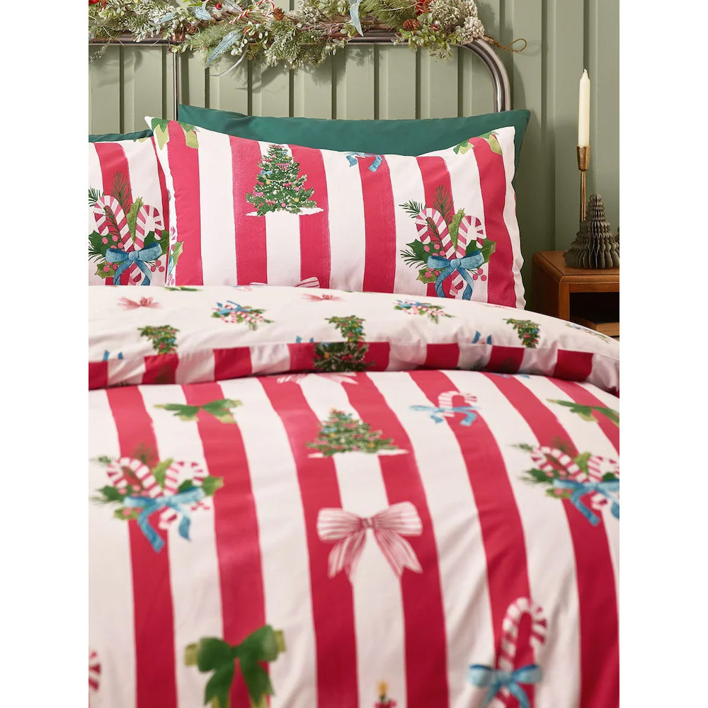 Viv! Christmas Kerst Dekbedovertrek - Christmas Stripe - Reversible | Levering ± 2 weken