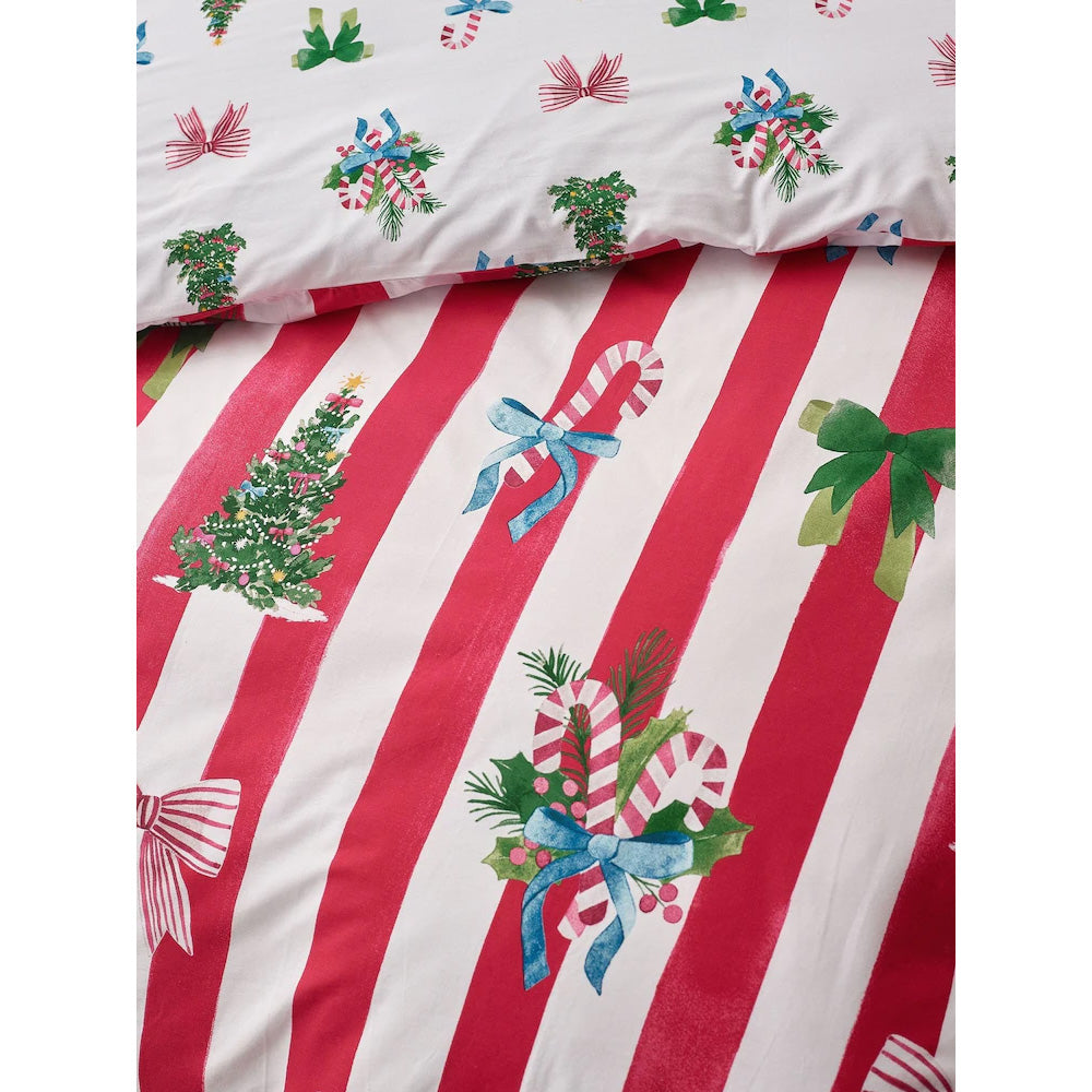 Viv! Christmas Kerst Dekbedovertrek - Christmas Stripe - Reversible | Levering ± 2 weken