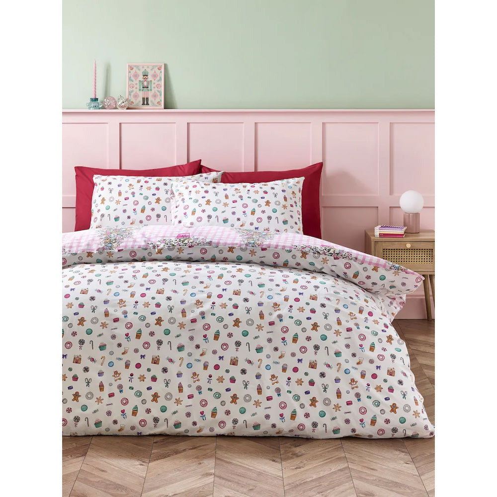 Viv! Christmas Kerst Dekbedovertrek - Sweets & Gingerbread - Reversible | Levering ± 2 weken