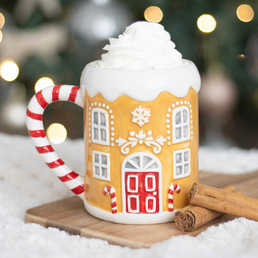 Viv! Christmas Kerstmok - Candy Cane Gingerbread Huis Mok - keramiek