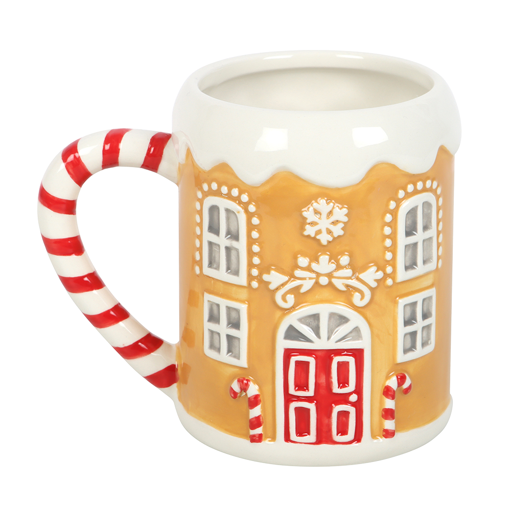 Viv! Christmas Kerstmok - Candy Cane Gingerbread Huis Mok - keramiek