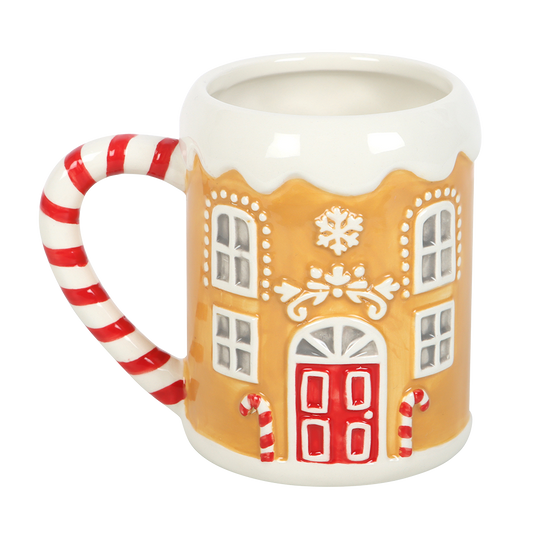 Viv! Christmas Kerstmok - Candy Cane Gingerbread Huis Mok - keramiek