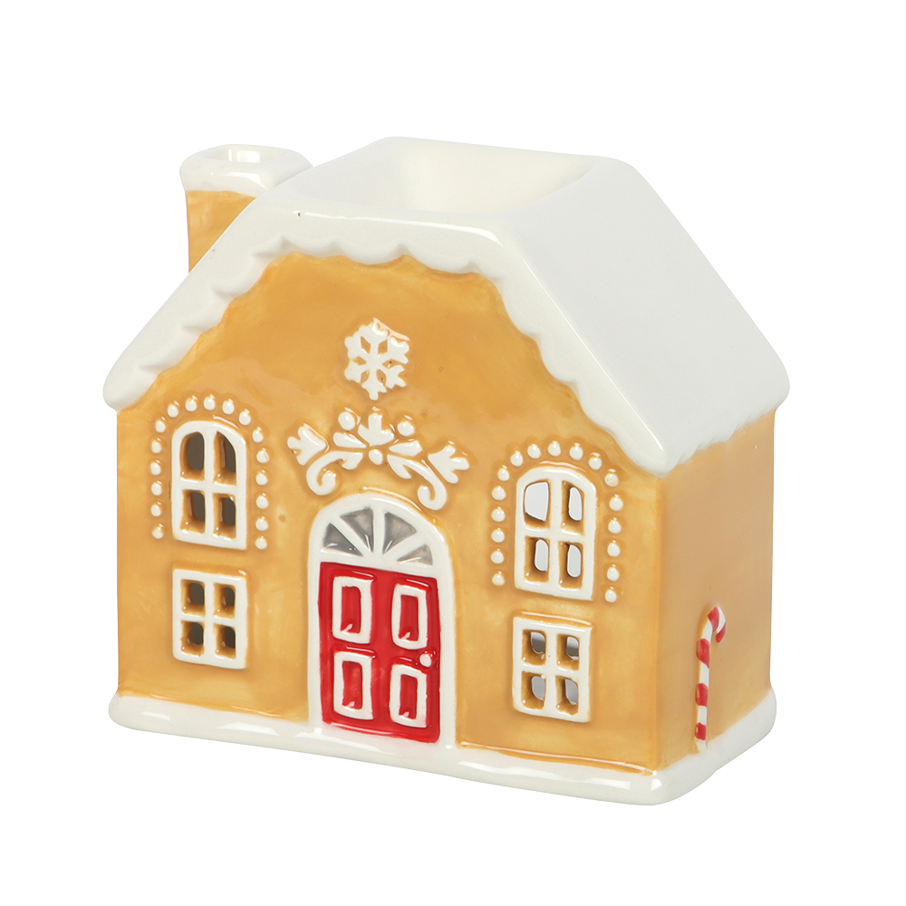 Viv! Christmas Kerst Geurbrander - Candy Cane Gingerbread Huis - Olie & Wax Melt Brander