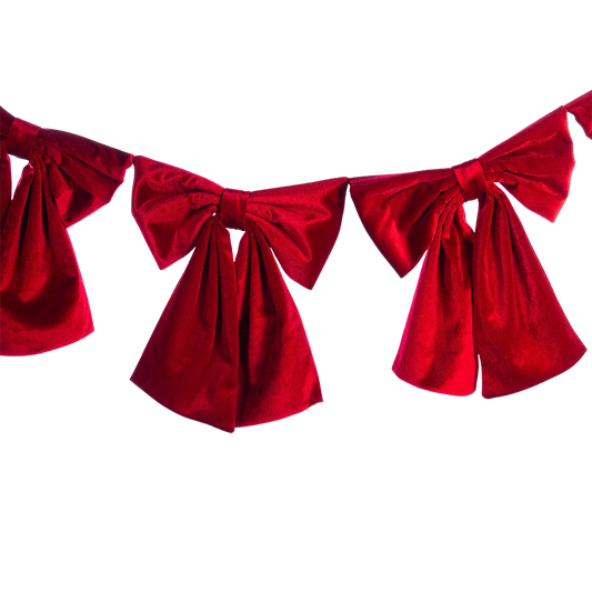Goodwill M&G Christmas Garland - Velvet Bows - Red - 170 cm