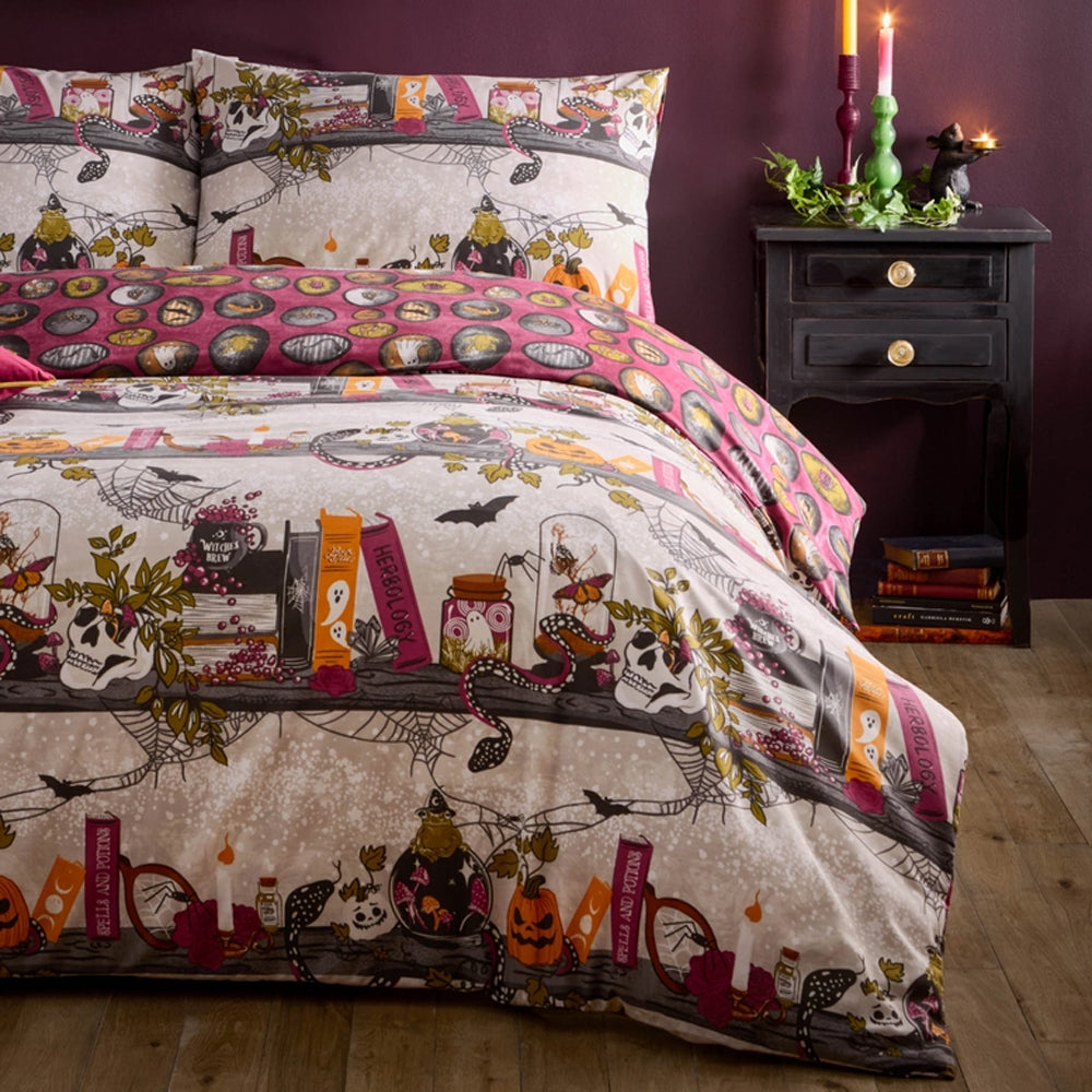 Viv! Christmas Halloween Duvet Cover - Witchy Tales - Reversible