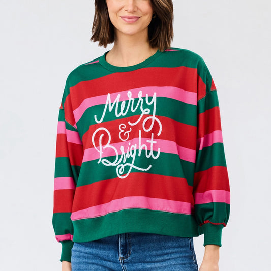 Mary Square Kerst Kleding - Dames Kersttrui 'Merry & Bright'